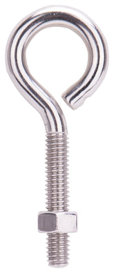 ProSource LR296 Eye Bolt, 8 mm Thread, Machine Thread, 1-5/8 in L Thread, 1-5/16 in Dia Eye, 292 lb Working Load